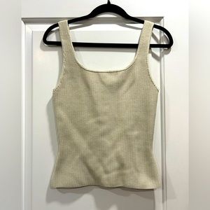 Aritzia Babaton Cream Ribbed Tank, New with Tags